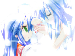 Bluehair greeneyes animegirls rayonism officialart 2 - blue hair free wallpaper
