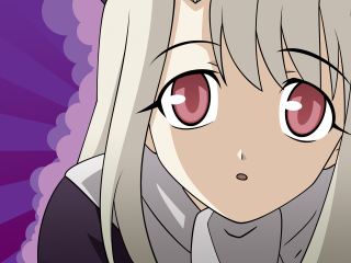 Anime girl blonde redeyes purple - a purple background behind her free wallpaper