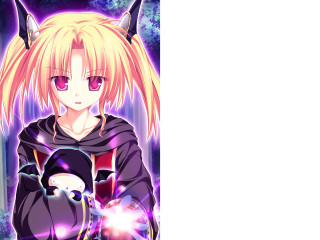 Anime catgirl holding gun purple - holding free wallpaper