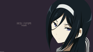 Anime girl black hair blue 8 - vector art free wallpaper