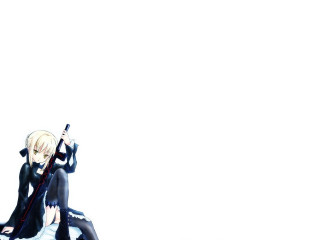 Woman sitting gun sword blonde - her hand and a sword free wallpaper