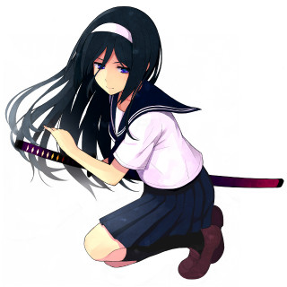Girl long hair holding sword 2 - her free wallpaper