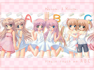Anime girls pink background twins - anime visual free wallpaper