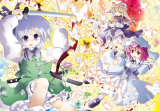 Anime girls swords flowers stars - sword free wallpaper