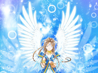 Angel sword blue bubbles wings - her free wallpaper