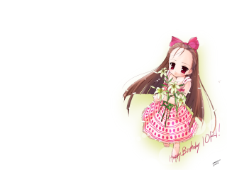 Girl flower birthday card anime - the other hand free wallpaper