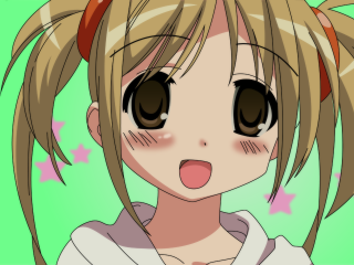Anime girl ponytail funny face - her tongue free wallpaper