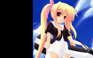 Blonde girl boat ocean anime - a boat in the ocean free wallpaper