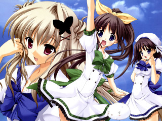 Anime girls long hair bows 3 - long hair and bows free wallpaper