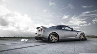 Silver sports car cloudy sky 8 - the background and a sunbeam free wallpaper