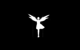 Angel white wings silhouette dark - a white angel free wallpaper