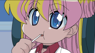 Cartoon girl pink hair blue 2 - a cigarette free wallpaper