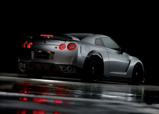 Silver sports car wet road - a wet road free wallpaper