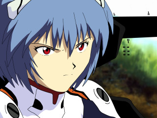 Anime bluehair redeyes space celshading - red eye free wallpaper