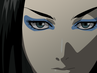 Gothic portrait black hair blue 3 - gothic free wallpaper