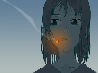 Girl yellow light blue sky - atey ghailan free wallpaper