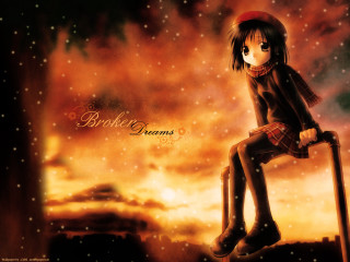 Girl starry sky autumn fire - a red hat free wallpaper