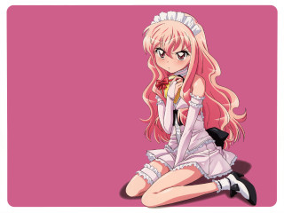 Girl flower pink dress sitting - a flower free wallpaper
