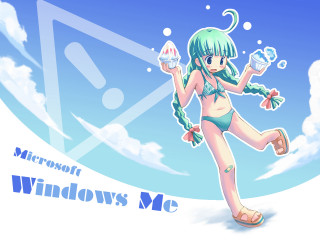 Girl bikini cupcake sky windows - summer free wallpaper