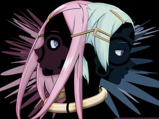 Aya goda pink haired cat - symetrical free wallpaper