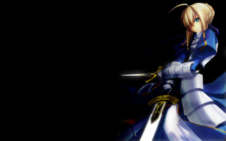 Woman blue dress sword armor - a sword free wallpaper