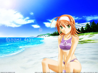 Girl beach bikini summer sky - a girl in a bikini free wallpaper