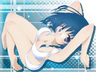 Bluehair woman anime braided blush - blue hair free wallpaper