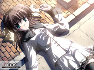 Woman white coat black pants 2 - leg free wallpaper
