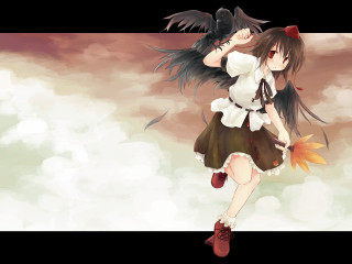 Girl bird wings outstretched anime - her shoulder free wallpaper