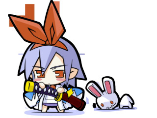 Bunny kawaii portrait ribbon sword - kawaii free wallpaper