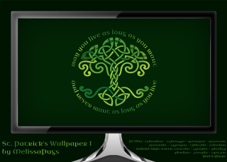 Computer monitor green celtic tree - ann thetis blacker free wallpaper