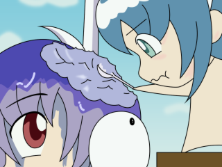 Cartoon brushing hair toothbrush blue - pop surrealism free wallpaper