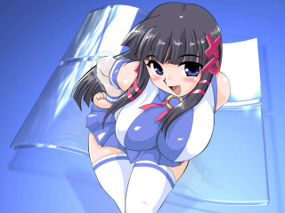 Cartoon girl blue outfit smiling - a blue outfit free wallpaper