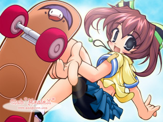 Cartoon girl skateboard anime school - a skateboard free wallpaper