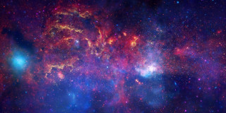 Colorful space stars dust purple - center free wallpaper