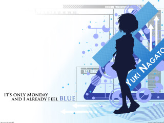 Blue woman monday silhouette kikukawa - a blue sign free wallpaper