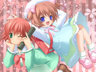 Anime girls bed microphone pink - a microphone free wallpaper