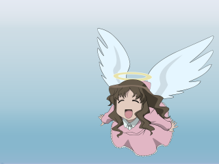 Angel girl pink sweater screaming - angel free wallpaper