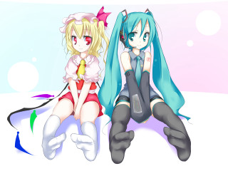 Anime girls bed blue blonde - a bed together free wallpaper