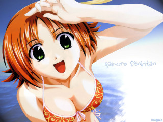 Cartoon girl bikini banana outdoors - a cartoon girl free wallpaper