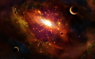 Colorful star cluster planets bright - planet free wallpaper