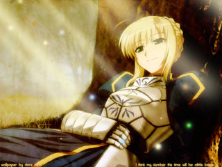 Woman white dress sword forest 5 - luminous free wallpaper