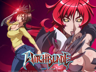 Redhair horns knife sword shock - two anime character free wallpaper