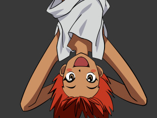 Cartoon upside down towel head - his head free wallpaper