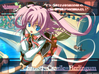 Anime girl pink hair bow 2 - the wind free wallpaper