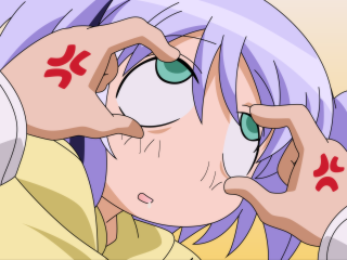 Purple hair green eyes angry - their forehead free wallpaper