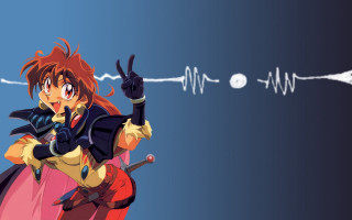 Red haired woman soundwave jewelry - a finger free wallpaper