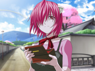 Pink hair girl wallet book - remodernism free wallpaper