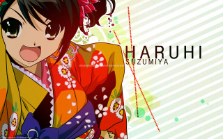 Kimono flower anime brown eyes - a flower free wallpaper