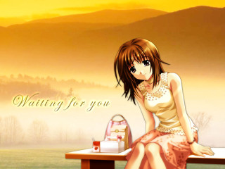 Woman sitting bench mountain anime - a bench free wallpaper